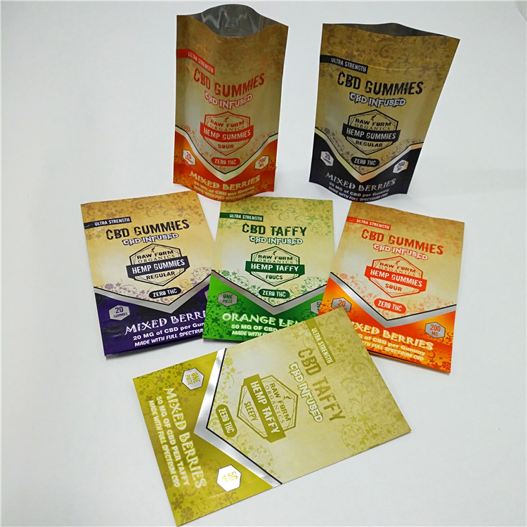 Smell Proof Herbal Packaging Bag The Bag With Window For Hemp CBD Chill Gummy Packing