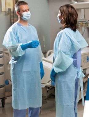 Isolation gown for outside protection disposable CPE plastic apron used in clinic in hospital, liquid proof