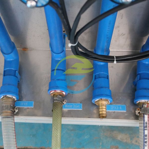 IP Testing Equipment with IPX3 to IPX6 Waterproof Testing Gear Featuring Stainless Steel Water Tank and Adjustable Spray Pressure