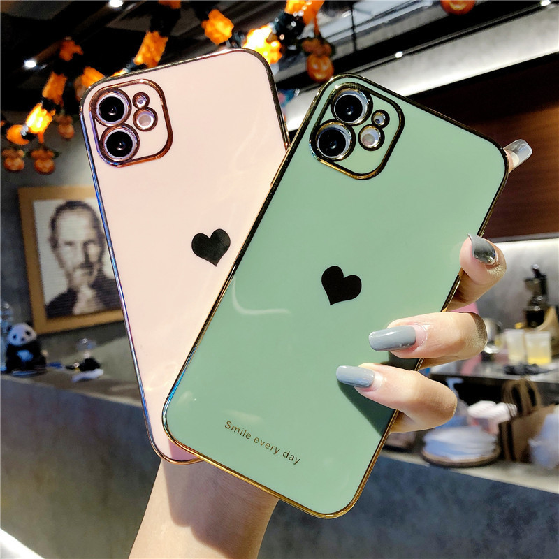 Lovely Electroplate Shockproof Smartphone Case For Iphone 11 12 Pro Max