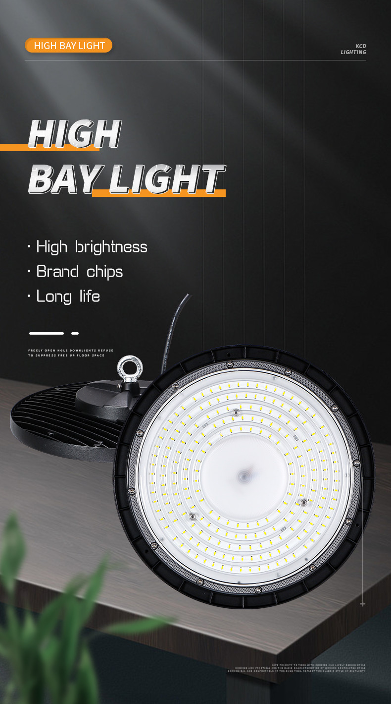KCD Highbay Light Industrial Black 100w 150w 200w UFO LED Linear Industrial Led Round High Bay Light