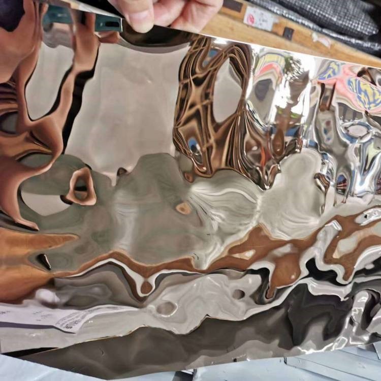 Water Ripple Sheet / Water Wave Pattern Stainless Steel Sheet 0.3 - 3.0mm Silver Gold Champagne Rose Gold Bronze