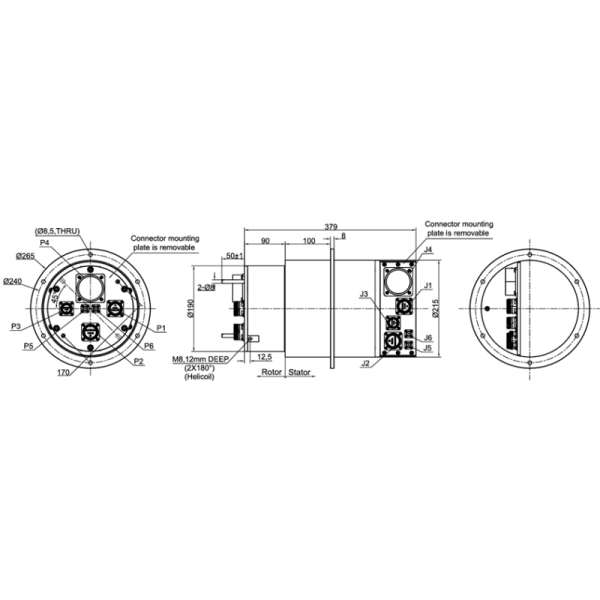 Panlink High Power Slip Ring with 500A Current and 300rpm Speed for Multi-Module Integration