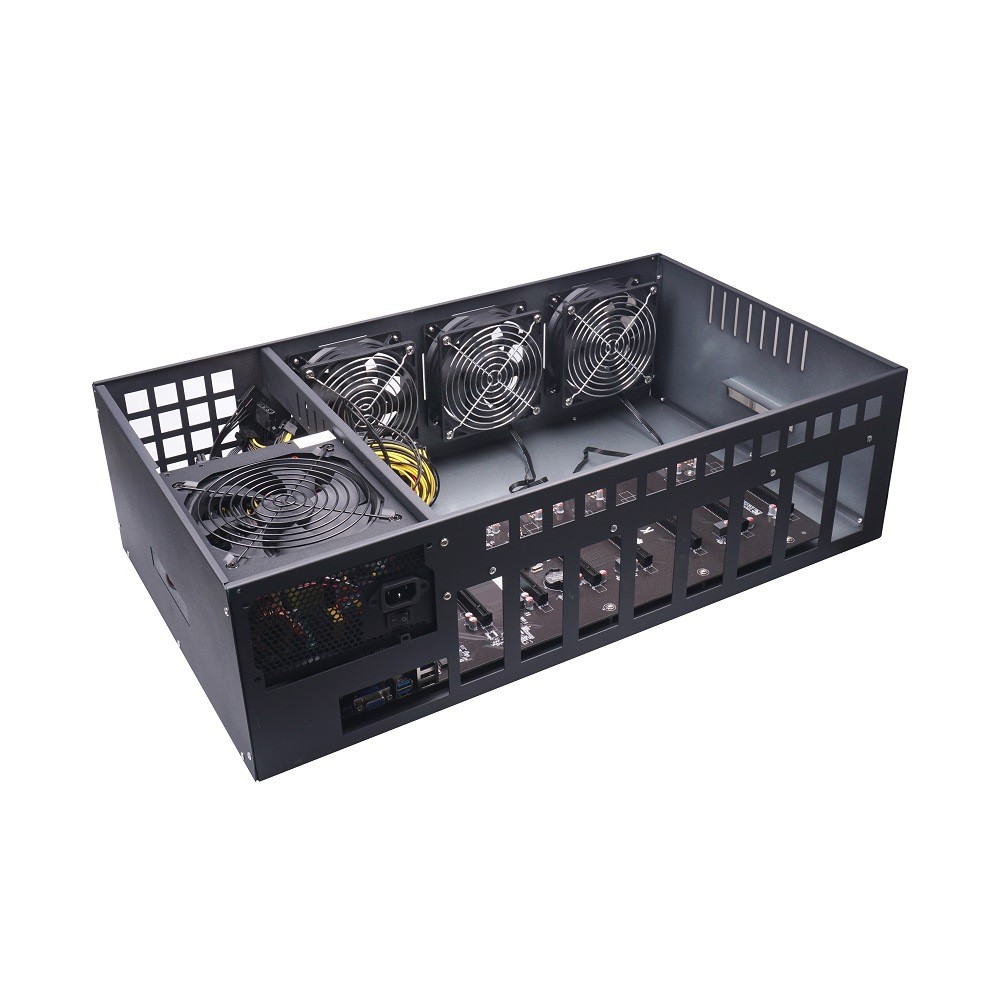 240MH/s Mining Rig Machine , 8 gpu 6U Gpu Server Case with 4 high power fans