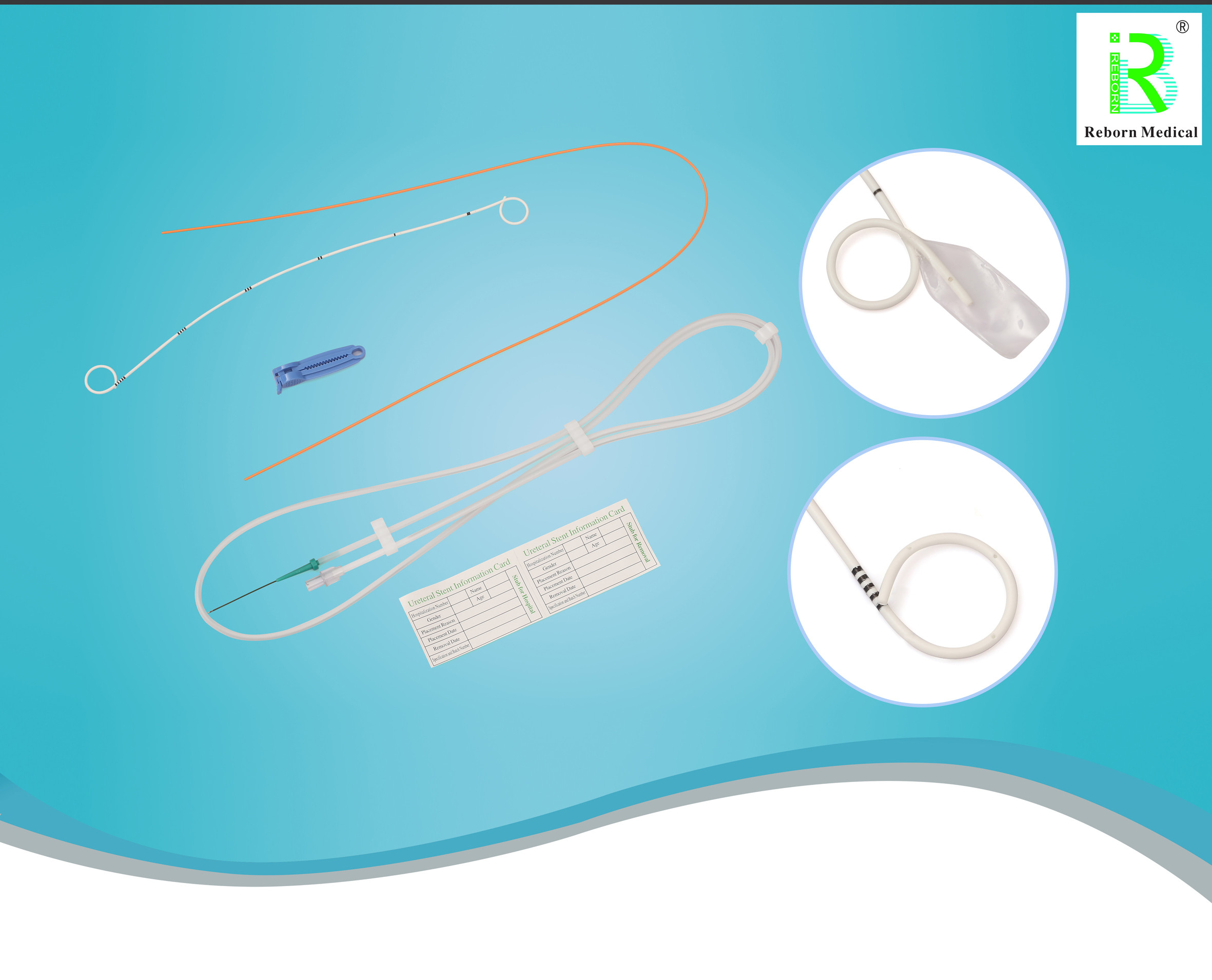 PE Material Tapered Tip Pigtail Ureteral Stent Disposable CE ISO Certificated