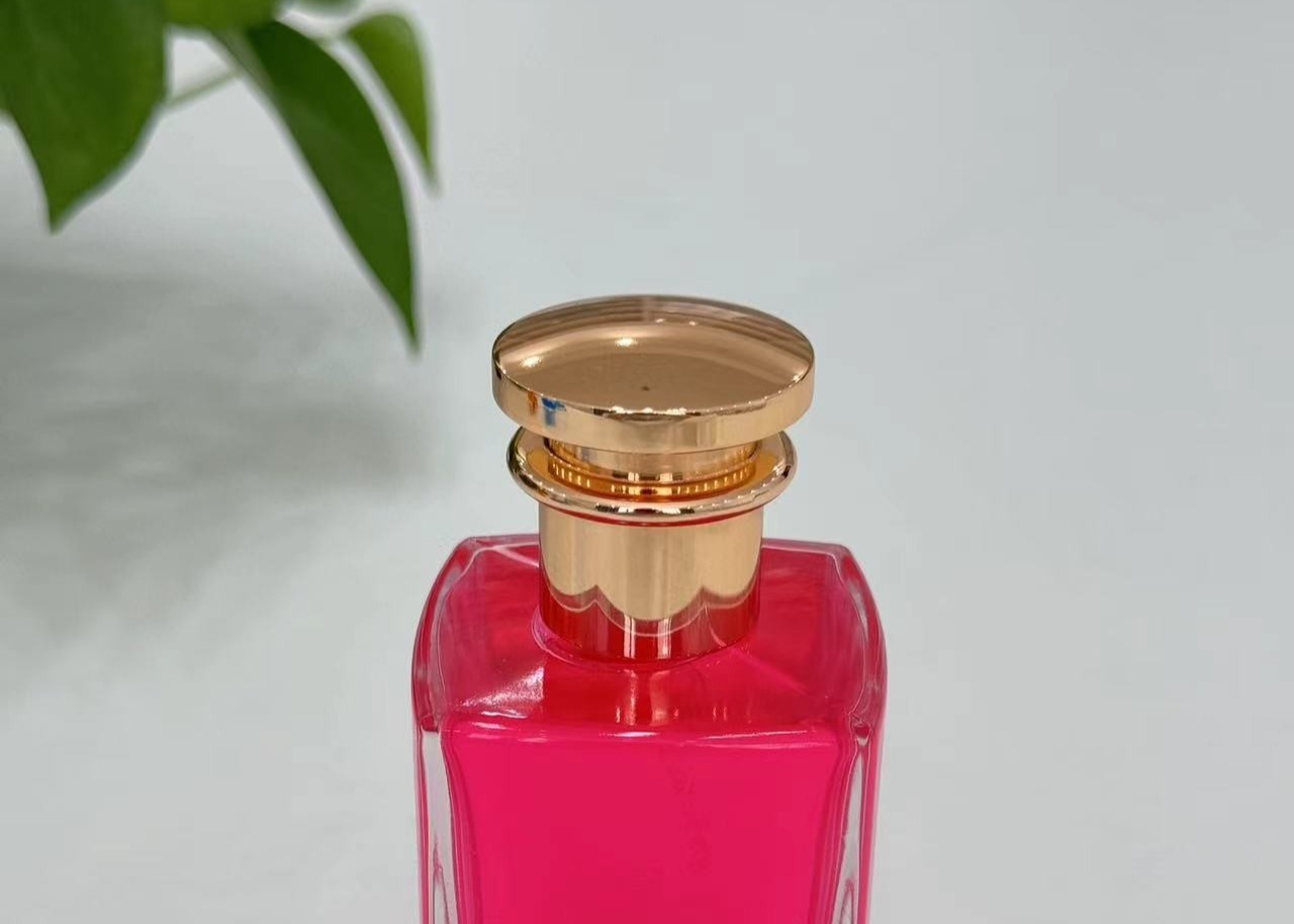 Shimmering T-Shaped Zamak Metal Perfume Cap Perfume Lids With Customized Color