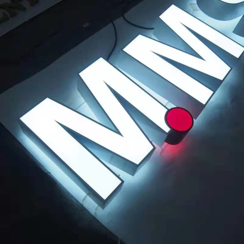 Backlit Metal Letters Storefront Sign 10cm Thickness Shop Decor