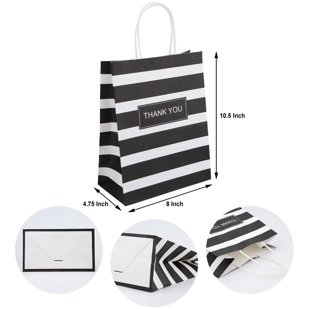 Gravure Printing Handmade Custom Printed Kraft Paper Bags With Handles for Thank You