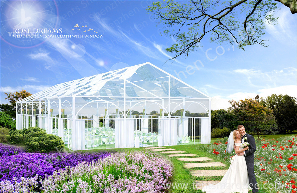Glassland Romantic Transparent Clear Top Tent Wedding , clear party tent