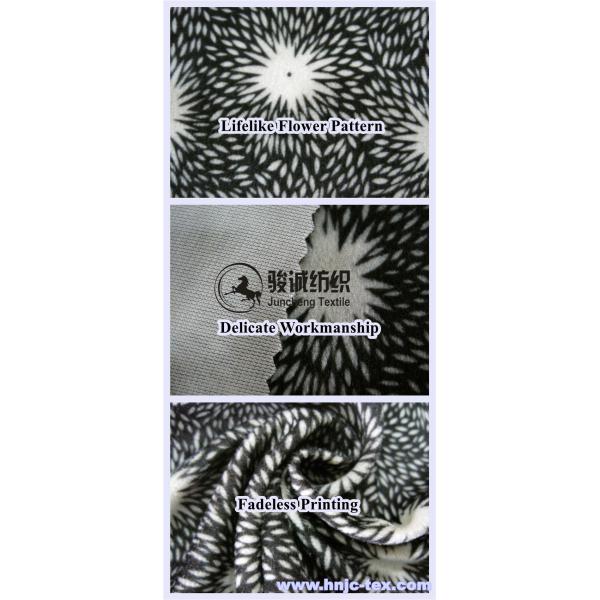 polyester transfer printed super soft velboa fabric/ fabric flower printed/bedding sheet