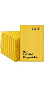 4BlueOcean #000 4x8 Inches Compostable Kraft Padded Envelopes
