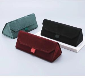 Quality 2025 hot foldbale sunglasses carring case with velvet material for sale