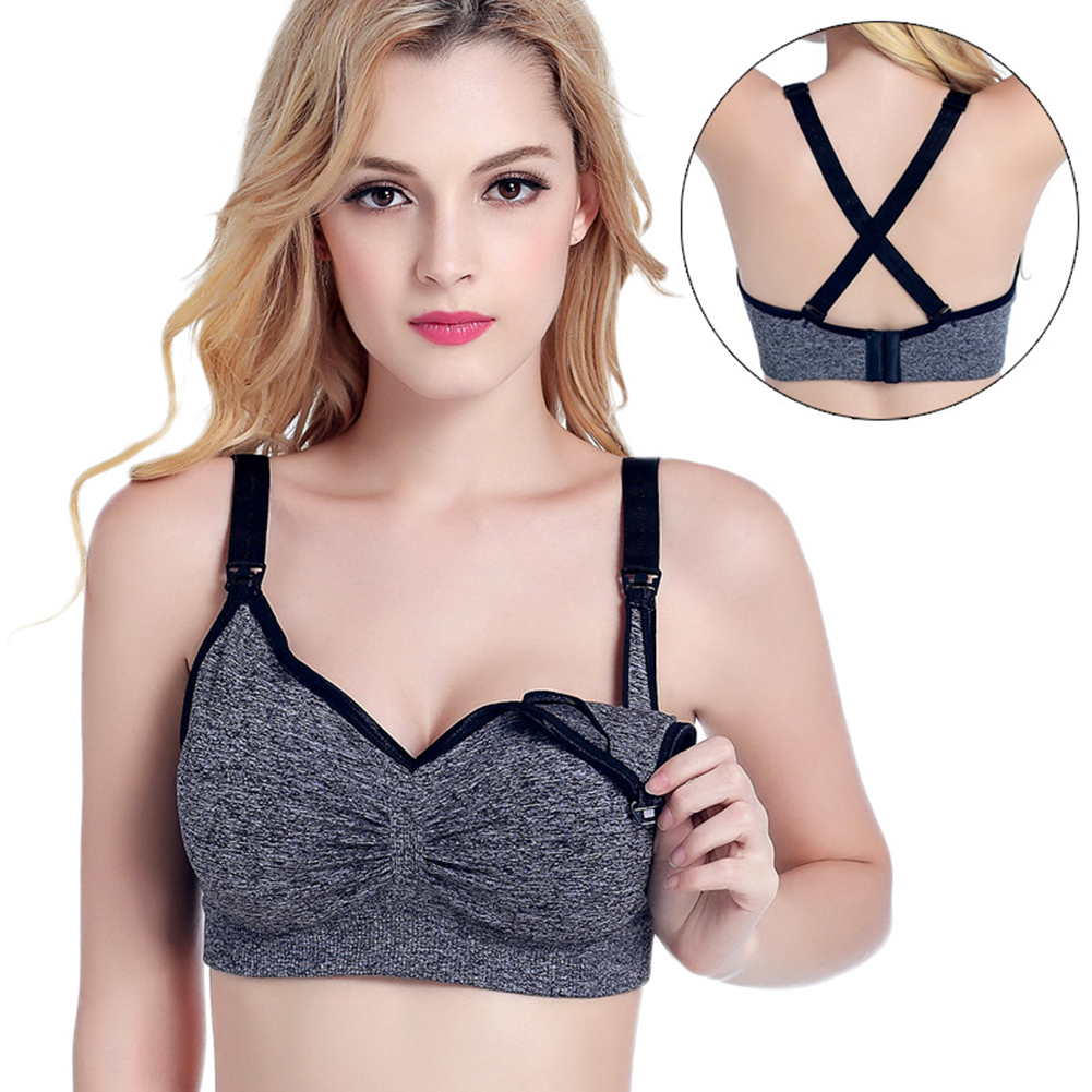 Women's Breathable Nursing Bra for Breastfeeding Knitted and Supportive HEXIN