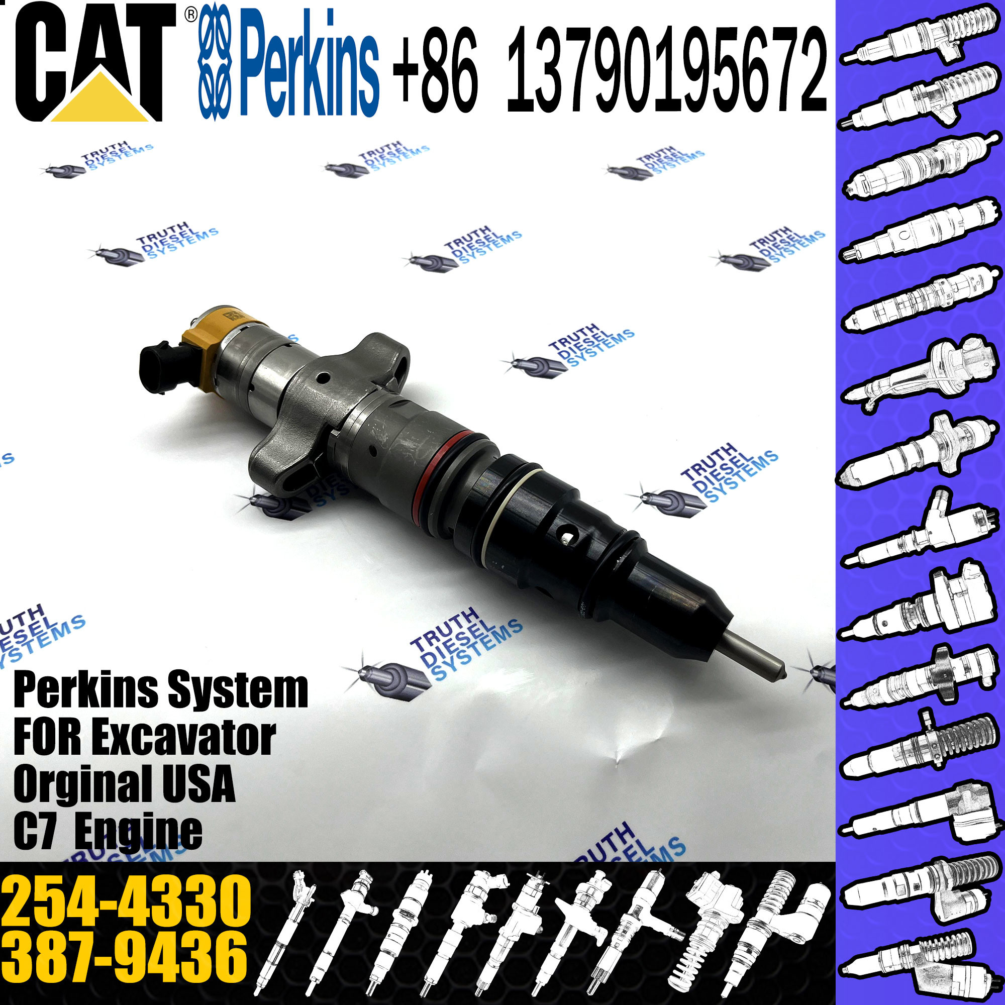 new Excavator Engine Parts C9 Fuel Kit Injector Nozzle 254-4339 10R7222 387-9436 254-4330