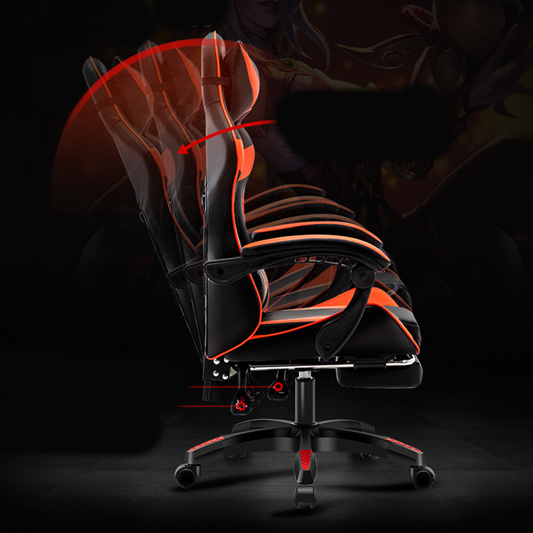 ISO9001/ISO14001 Certified Black Gaming Chair with BIFMA Passed 60mm PU Nylon Castors