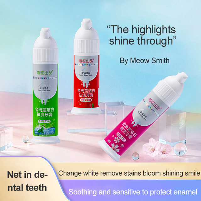 80g/130g Oral Care Cleaning Press Toothpaste for Teeth Whitening and Stain Removal