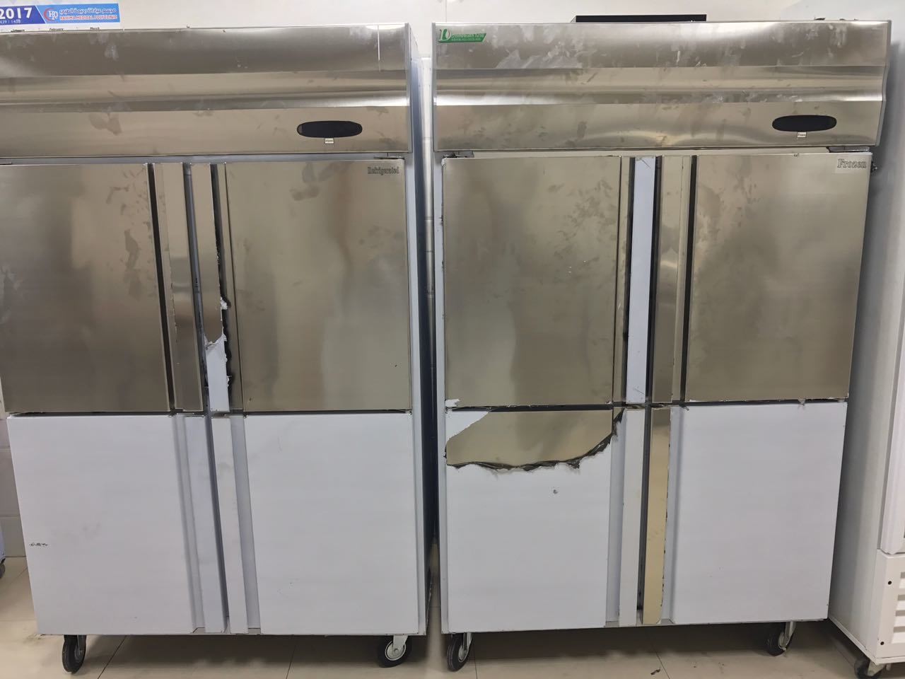3 Layers Shelf Commercial Upright Freezer , Stainless Steel Fridge 500L 1000L