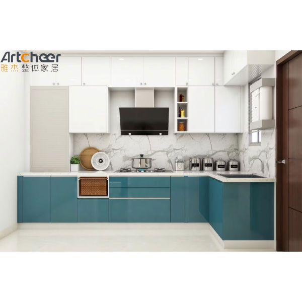 Eco-Friendly Fireproof L Shape Kitchen Cabinet with Customizable Modular Design