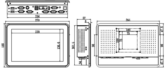 10.1 inch Panel PC Capacitive Touch Panel Computer J1900 CPU
