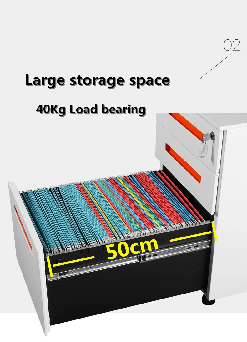 Cold Rolled Steel ISO14001 Office Filing Cabinets 0.8mm