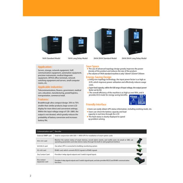 Vertiv GXE 3000KVA Backup Online Tower UPS for Security/Monitoring/Alarm Single Phase