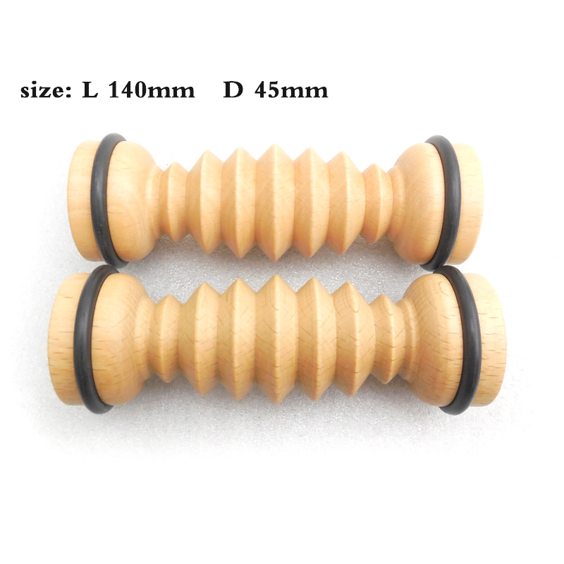Wooden Foot Roller - Hand hold Body Massager , High quality Beech wood material with clear varnishing 140x45MM