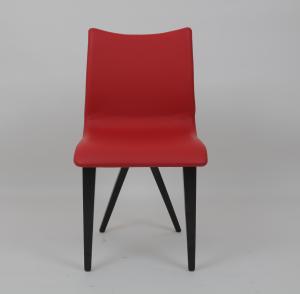 Quality Lxury Upholstery Nordic Restaurant Leather Dining Chair Metal Red for sale