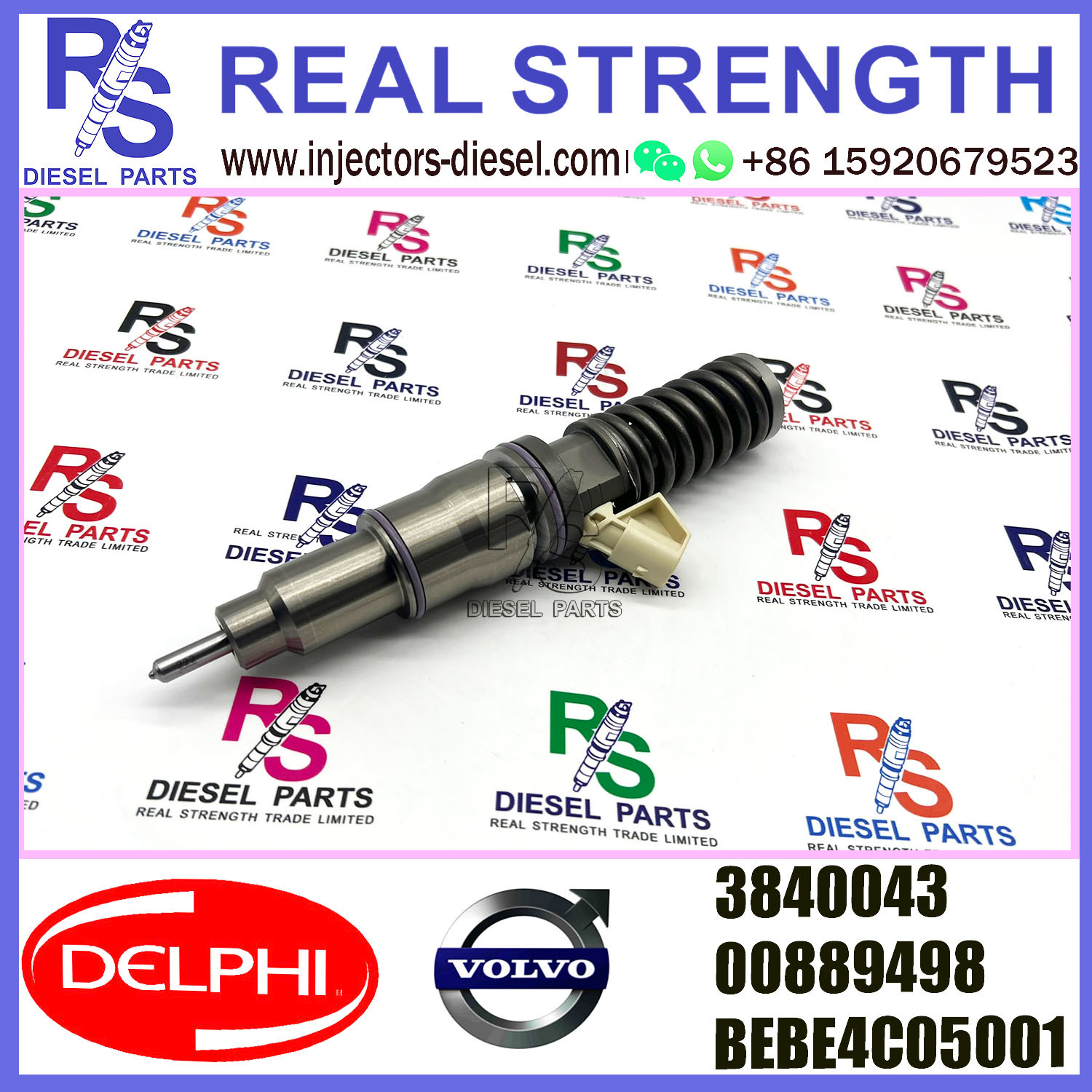 DELPHI 2pin injector 3840043 00889498 BEBE4C07001 Diesel pump Injector V-O-L-V 3840043 BEBE4C05001 E1 for 9.0 LITRE MARINE