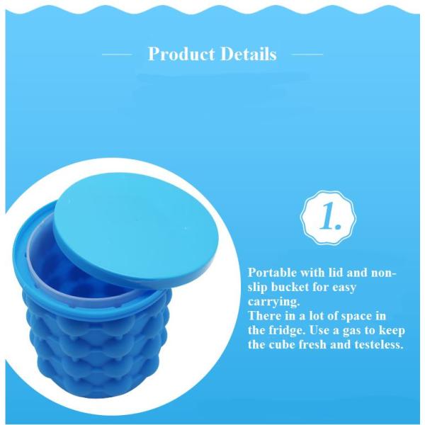 OD 13cm Dual Cavity Silicone Ice Bucket For Champagne Cooling