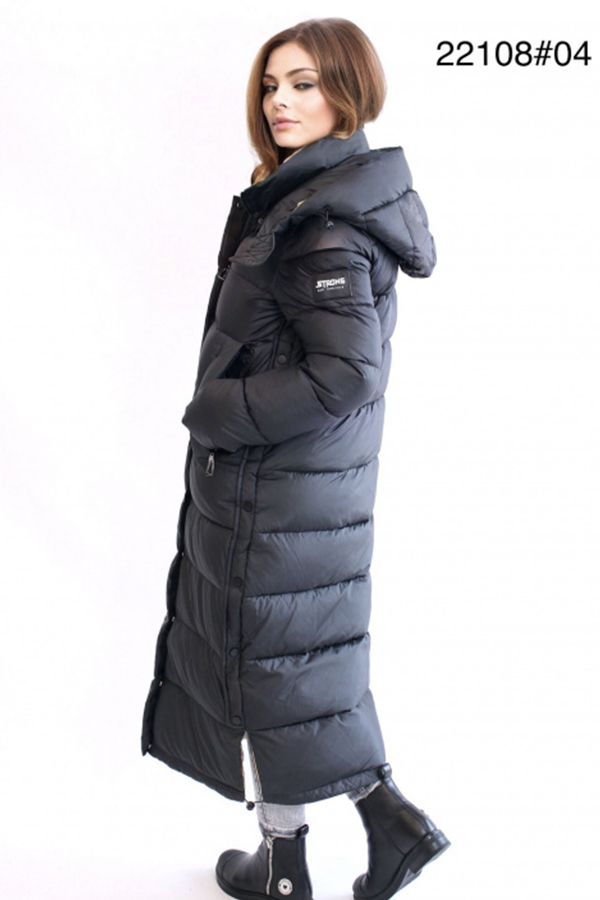 FODARLLOY Ladies Warm Hooded Solid Color Cotton-padded Clothes Women Long Down Winter Slim Jackets