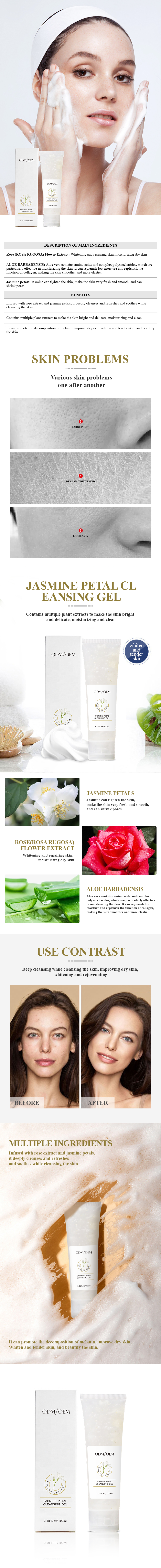 ODM Jasmine Face Wash Foaming Facial Cleanser Blemish Clearing