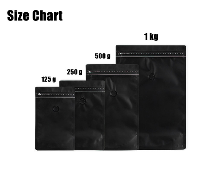 VMPET Black Coffee Packaging Pouch ziplockk Waterproof 1kg Coffee Bags