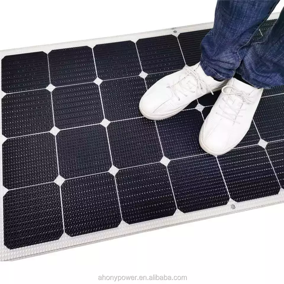 200W Marine Walk On Solar Panels Semi Rigid Saltwater Proof Back Contact Cell