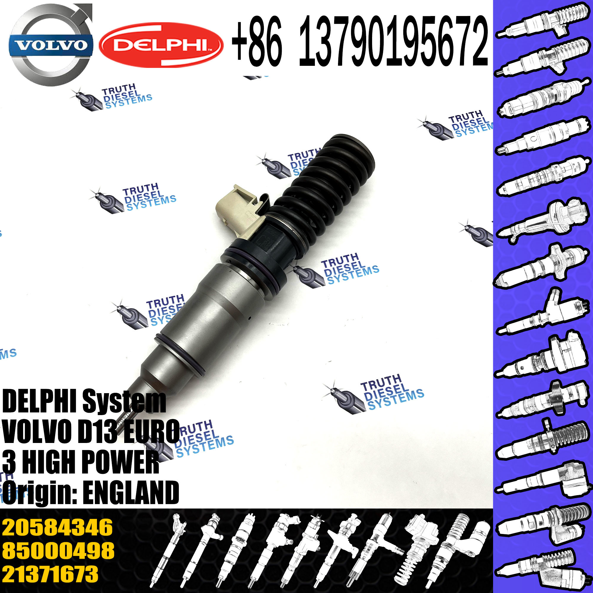 Fuel Injector BEBE4D08002 20584346 85000498 For VOL D13 EURO 3 HIGH POWER