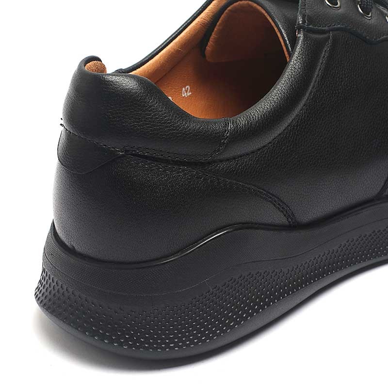 Black Lace Up Anti Skid Mens Leather Casual Shoe