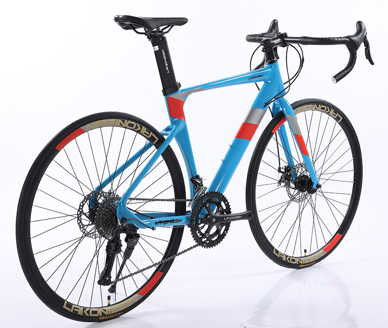 GOMID Gear Cycle Man Racing Bicicletas with Simulated Carbon Fiber Frame Custom 700C Roadbike and Cavel Crooked Handlebar