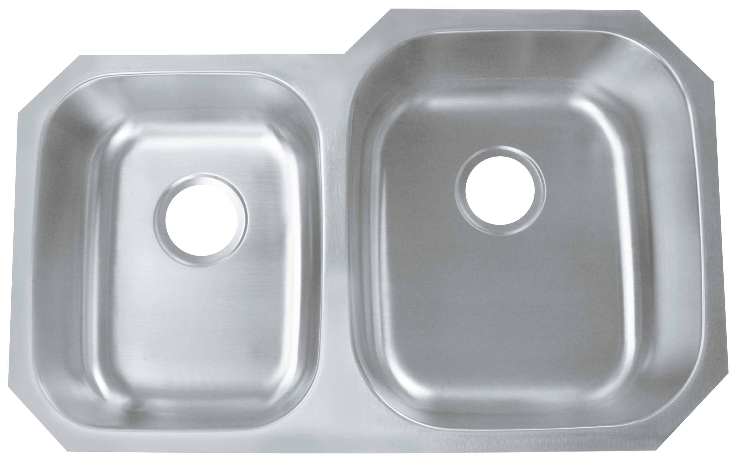 31"Lx21"W Double Bowl Kitchen Sink with Thick Sound Dampener Rubber Pad