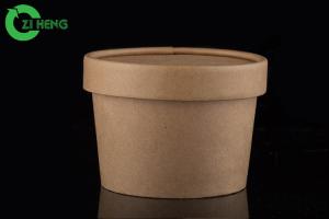 Quality Microwavable Disposable Yogurt Cups , Stackable Round Paper Ice Cream Tubs for sale