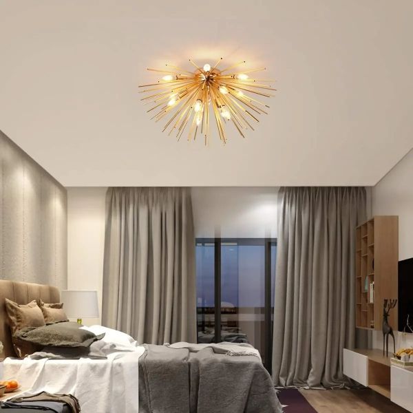 Hedgehog Ball Chandelier American Living Room Dining Room Sunburst Starburst Chandelier （WH-AP-656）