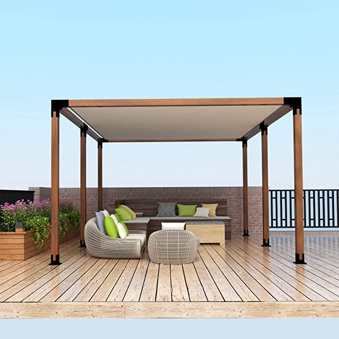 Pergola Kit with Stamping Metal Processing Easy DIY Mounting Bracket Included