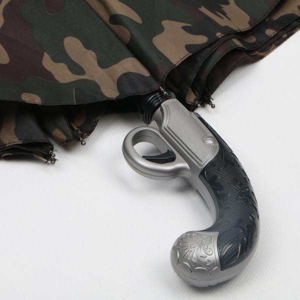 Plastic Handle Automatic Folding Umbrella , Double Fold Umbrella 190T Polyester Fabric