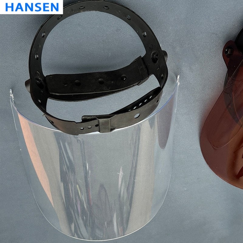 Head mounted clear PC face shield , transparent safety face visor , anti splash protective face shield , industrial grinding face mask , chemical