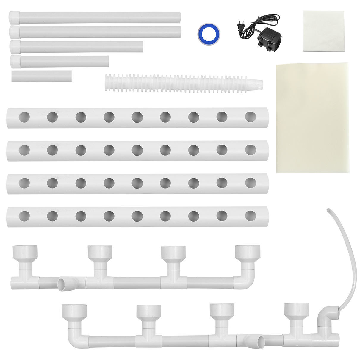 Greenhouse Farming Soilless Hydroponic NFT PVC Pipe Tube Growing System