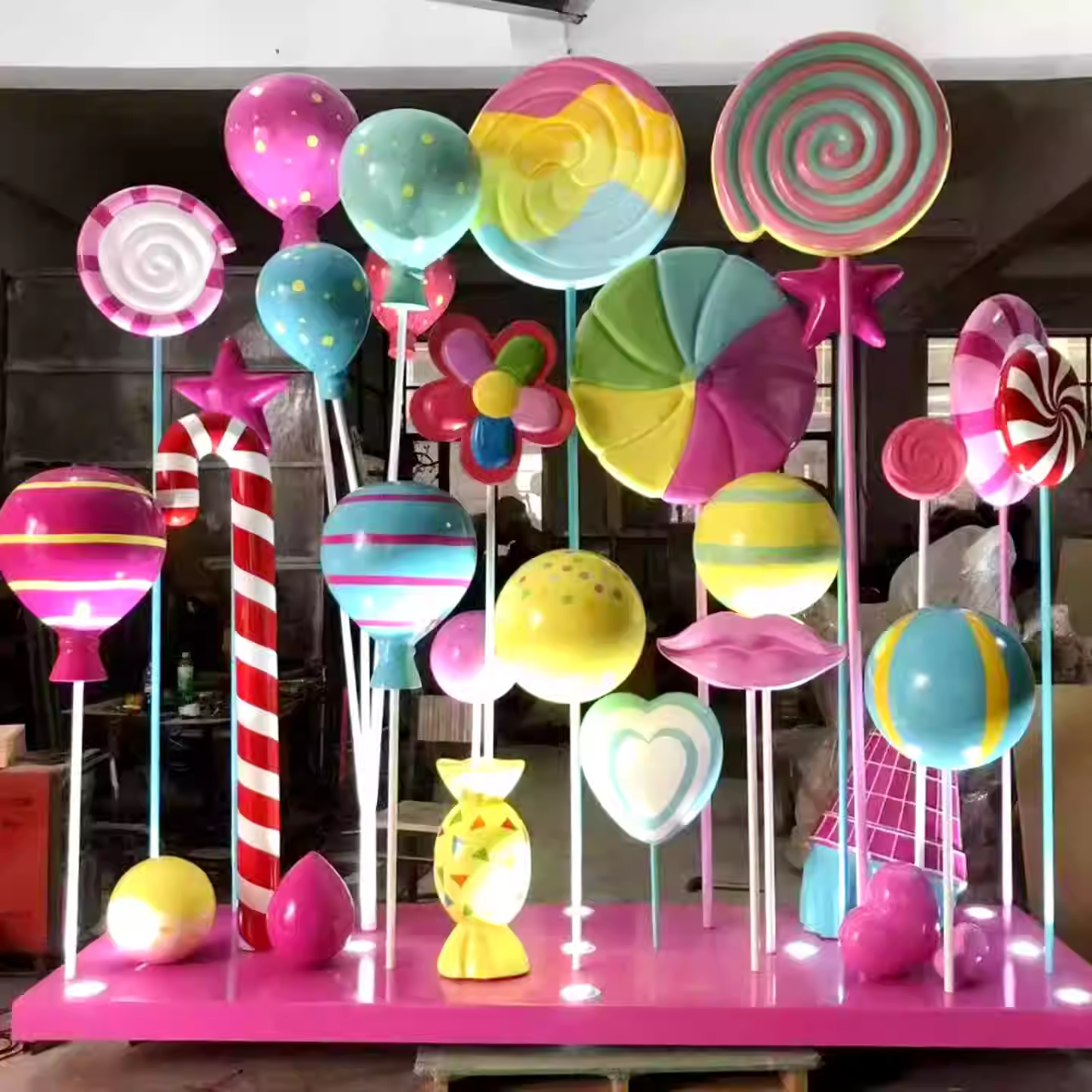 Buy cheap High Quality Resin Sculpture Customizable Fiberglass Candy Lollipop Statue for from wholesalers