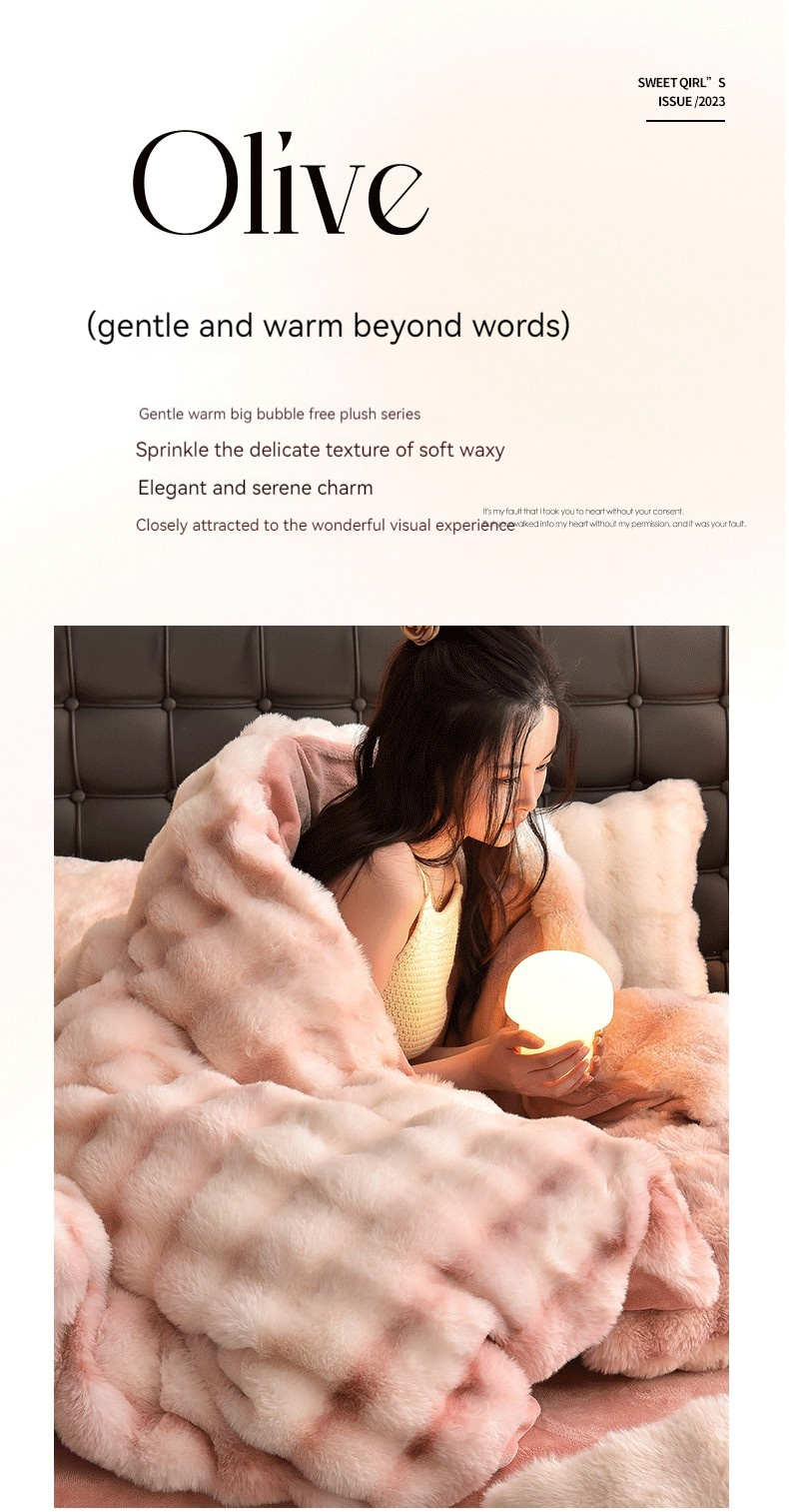 2023 Hot Rabbit Hair 4-Piece Set in Rabbit Velvet Milk Velvet for Nondisposable Home