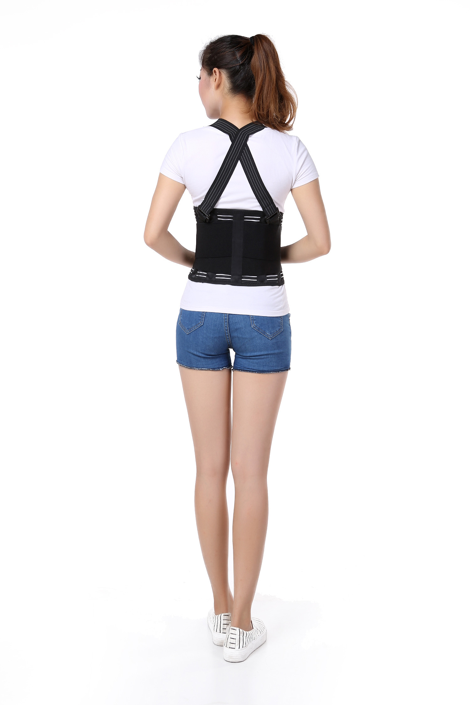 Black Straightening Lumbar Support Brace / Work Waist Belt Correction Type