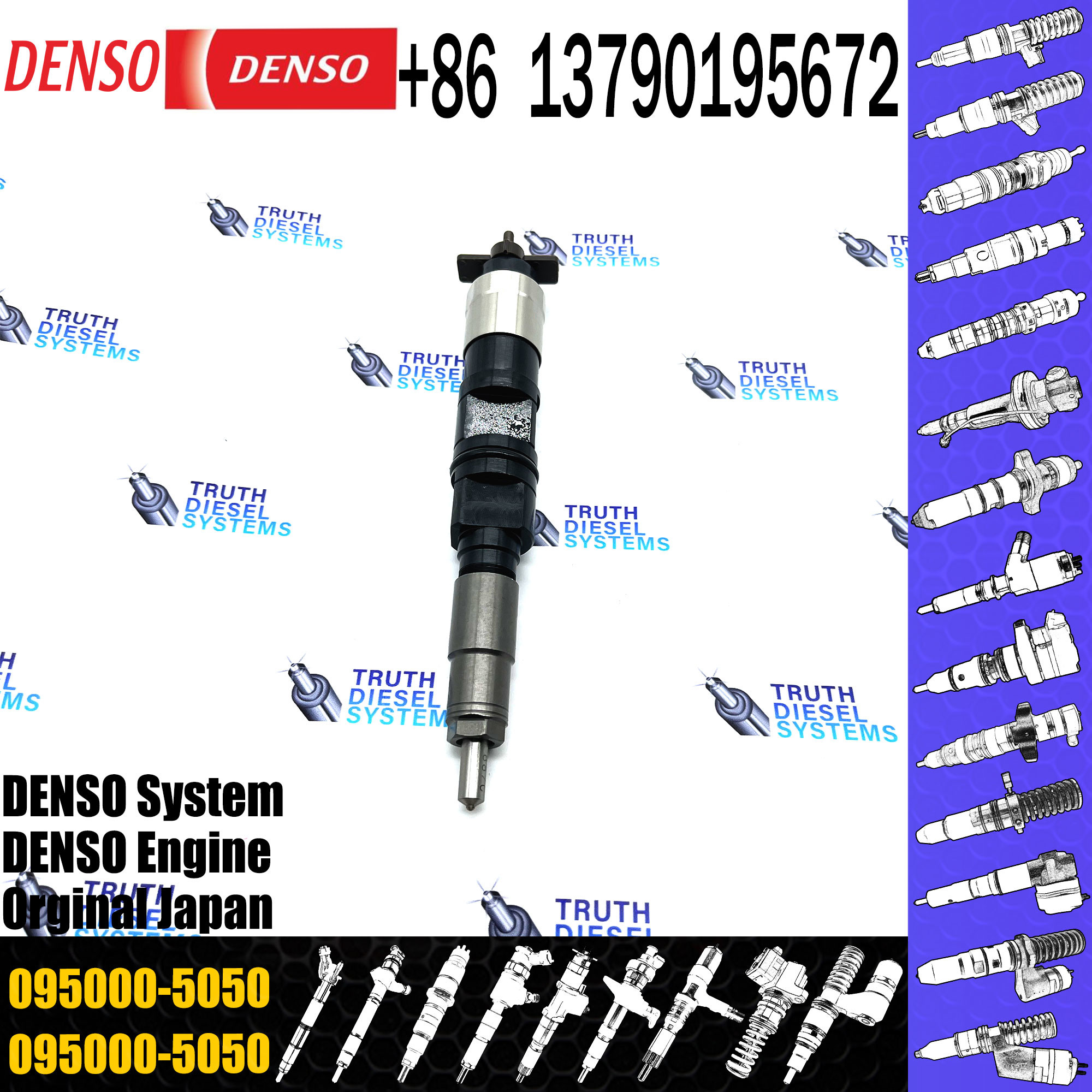 Common Rail Fuel Injector 095000-5050 Tractor RE507860 injector diesel