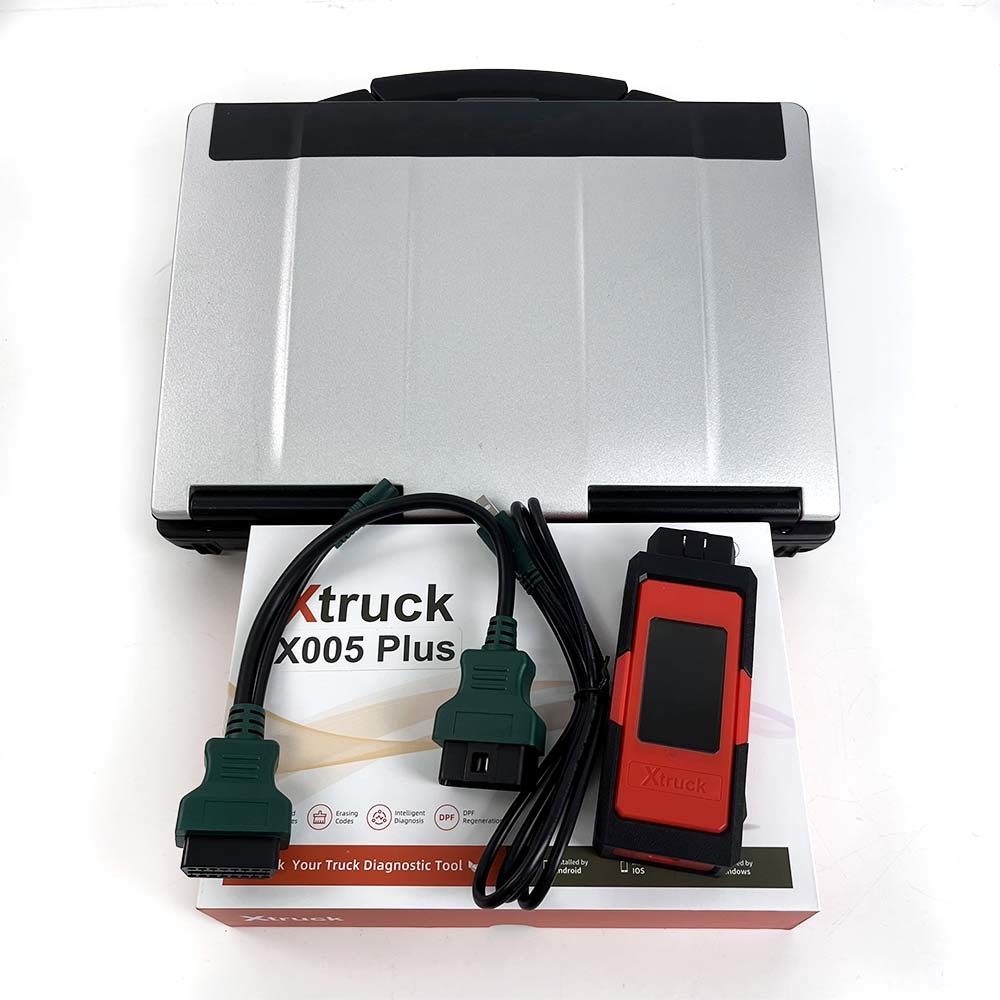 X005 Plus DPF Regeneration Data Read Truck Diagnostic Tool for SHAC-MAN WEICHAI SINOTRUK CNHTC Howo DongFeng+CF53 laptop