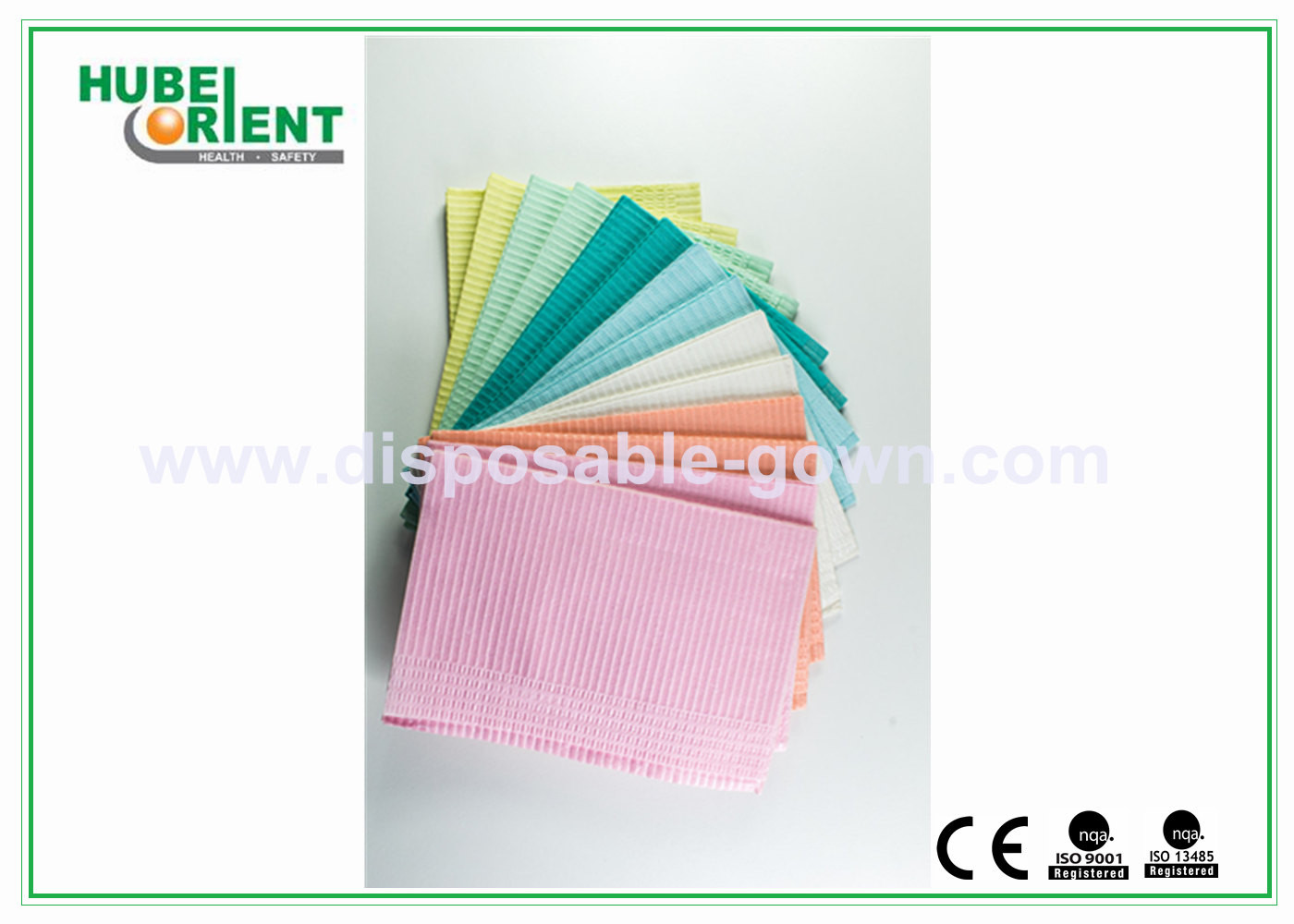 CE ISO Certificate Dental Disposable Apron With Tissue Coated PE Materials , 39*68cm
