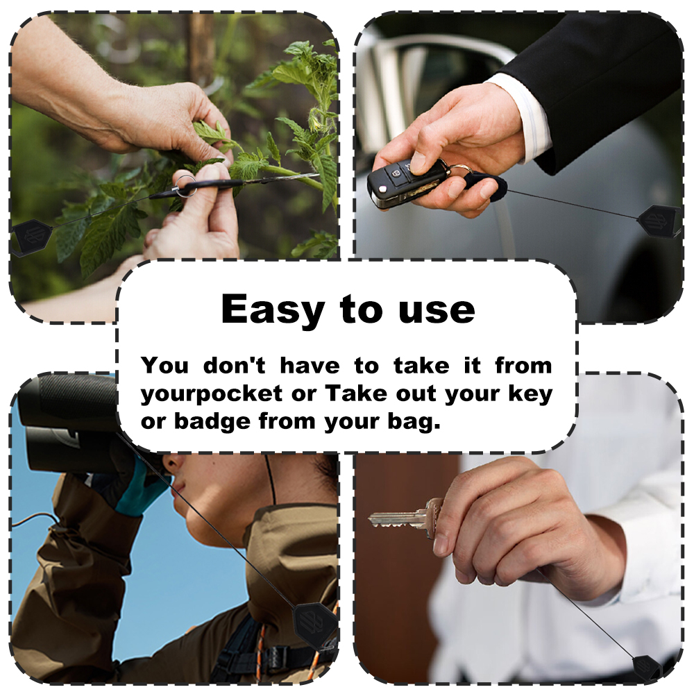 Deyi Badge Reel Fishing 2-Pack Locking Retractable Keychain Heavy Duty Badge Holder